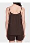 Lcw Comfort Brown U-Neck Rope Strap Textured Blouse - 4