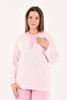Aysun Teksti̇l Women's Large Size Buttoned Collar Long Sleeve Battal Mother Pajama Set 80% Cotton, 20% Viscose - 2