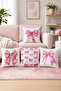 Pink Bow Patterned 4-Piece Throw Pillow Cover Set - 2