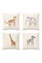 Striped Safari Friends Patterned 4-Piece Kids and Baby Pillowcase Set - 3