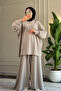 6578 - Oversize Comfortable-Stylish Vanizeli Modal Single Jersey Knit Fabric - Casual Women's Top and Bottom Set
