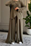 6612 - Stylish, Comfortable, Soft, Special Wanda Viscose Fabric, Diagonal Cut, Tunic Women's Set - 6