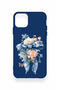 iPhone 11 Pro Max Compatible Blue Ribbon Flower Pattern Silicone Case - 2