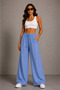 Linen Blend Loose Cut Trousers Summer Women's Pants