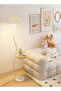 Nordic Atmosphere Floor Lamp Standing Floor Light with Wood Table Brightness Control Lampshade