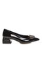 Black Patent Leather Women's Heeled Shoes - 2