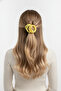 Yellow Color 5-Piece Hair Clip Set - Mixed Fabric and Spiral Models - 2
