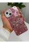 iPhone 13 / 14 Case with Marbling Effect, 3D Bow and Floral Pattern, Raised Camera Cover - 2