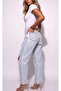 Women's Blue Ripped Detailed Relaxed Fit Boyfriend Jeans - 2