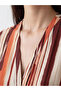 Trendlucky with a Difference V-Neck Striped Belted Dress - 3