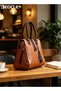 Women's Leather Tote Handbag Crossbody Bags with Little Fox Pendant Satchel Shoulder Bag - 5