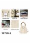 Women Beach Bag, Straw Woven Shoulder Bag, Tote Bag, Crossbody Bucket Handbags, Natural Chic Summer Handmade Hobo Purse Bamboo Handle, Women Vacation Tote Handbags - 6