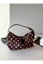 Women's Brown-Cream Polka Dot Baguette Bag Retro Shoulder and Hand Bag - 3