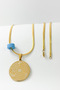 Gold Color 3.5 cm Line Engraved Ayetel Kürsi & Felak, Nas, İhlas 316L Stainless Steel 60 cm Italian Chain Necklace - 4