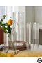 Optical Patterned Glass Jug Candle Holder Vase Set of 4