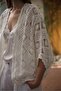 Ekru Lace Embroidered Shirt Kimono Rob39724 - 2