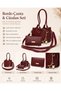Women's Wallet Mini Hand and Shoulder Bag Classa Leather Crossbody Bag with Star Accessories 2-Piece Bag Set - 2
