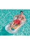 Lux Inflatable Lounge Chair with Cup Holder - Lux Sea Bed with Seat - Delux Lounge Sea Bed - Inflatable Cool Pool Lounge Chair - Sea Lounge Chair 161X84 Cm.