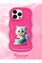 iPhone 13 Pro Max Compatible Case Camera Protector Red Silicone Couple Phone Case Cat Pattern - 2