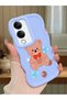 Vivo Y04S Compatible Case Camera Protector Blue Silicone Couple Phone Case Bear Pattern