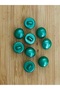 11mm Bottom Mounted Plastic Luxury Pearl Button. 9 Pieces. Green.