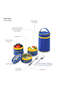 Trio Deck Lunch Box with Lunch Bag, Cutlery & Double Wall Stainless Steel Water Bottle 500ml – Majestic Blue - 4