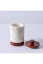 Loretta Marble & Wood Storage Jar - 10x10x17cm | Stylish Food Storage Container | Durable Kitchen Organization | Beige Oak Design - 3