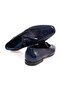 Dark Blue Color Laceless Genuine Leather Men's Shoes - 2
