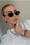 Velaris Uv400 Protection Oval Cut Glass Black Women's Sunglasses