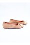 Women's Genuine Leather Straw Ballerina Beige - 2