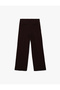 Crepe Fabric Cover Detailed Belted Pocketed Straight Short Wide Leg Trousers - 4