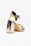women's pointed platform high thick heeled cross evening shoes - 4