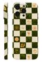 iPhone 14 Pro Max Olive Checker Protect Slim Glossy Full Covering Print Camera Protected Phone Case