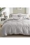 Queen Size Duvet Cover Set 3 Pieces Reversible Bedding Set, Light Grey