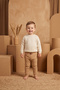 100% Cotton Ribbed Baby Bottoms Brown - 2