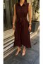 Women's Belted Linen Textured Summer Shirt Dress - 5