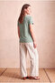 Women's Jade Green Cotton / Elastane Blended Regular Fit V-Neck Short Sleeve T-Shirt Delaney - 6