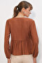 Women's Side-Tie Long Sleeve Blouse 996 - Tan - 5