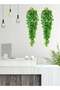 HOOTO 3 pcs Artificial Hanging Ivy Vine Plants Fake Hanging Plant Faux Greenary Vine Outdoor UV Resistant Plastic Plants for Wall, Wedding Party Decor Green No Baskets - 3