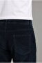 Light Navy Blue Velvet Zippered Sports Pants - 3
