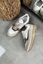 Beige Brown Gradient 100% Genuine Leather Women's Sports Shoes - 2