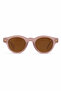 Uv Protection Sunglasses with Brown Glass and Silvery Pink Frame for Children