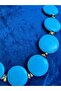 Leyan Natural Stone Large Round Turquoise Stone Design Necklace - 4