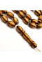 Golden Yusr Rosary 33 Beads 9x14mm Gold Oval Prayer Beads 29g Natural Cord Tassel - 2