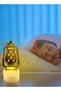 (ex18)Ramadan LED Candle Light, Retro Lantern with Moon Star Hollow Out, Eid Mubarak Golden Night Light, Muslim Islamic Home Tabletop Decor Lamp - 6