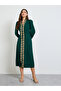 Dark Green Lace Detail A-Line Midi Dress - 2