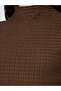 Brown High Neck Textured Knit Top - 4