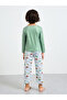 Boys Dino Print Long Sleeves T-Shirt and Straight Leg Pyjama Set - 6