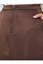 Brown A-Line Maxi Skirt with Side Pocket - 3