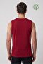 Men's Burgundy Bamboo V-Neck Zero Sleeve T-Shirt - 3